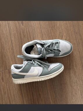 Nike Low-Top Athletic Sneakers in Light Gray and White